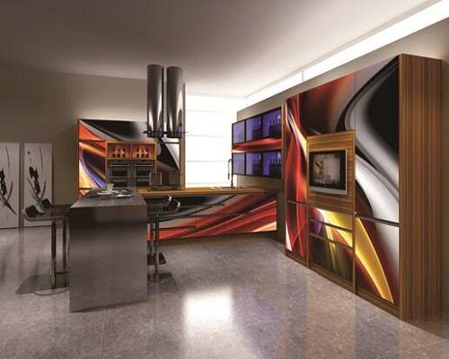 風格前衛的櫥柜設計充分體現了生活的情趣